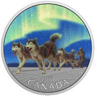 2017 $10 Iconic Canada - Dog Sledding Under the Northern Lights